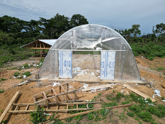 Aquecido galvanizado aço estrutura policarbonato secador solar estufa com estrutura estável dentro sistema de sombreamento exterior