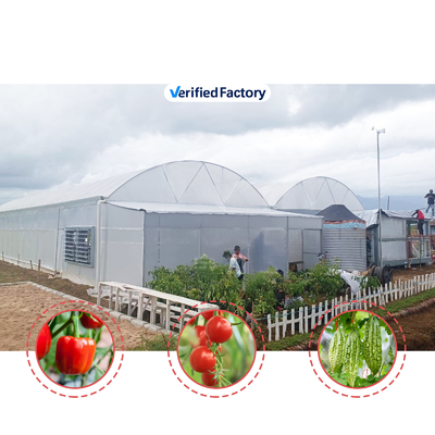 Casa de cultivo de flores e vegetais Quonset Hut Conservatório Casa de cultivo Garrafas de água grandes estufas com ventilação no telhado