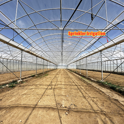 Estufa de aço galvanizado 24x40m com filme PE de 150 mícrons